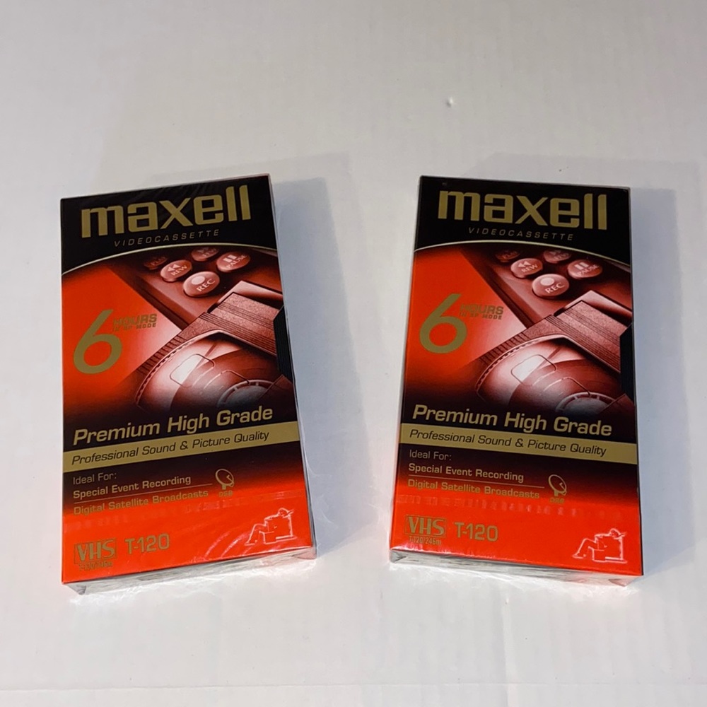 Two New Maxell T-120 Videocassettes
